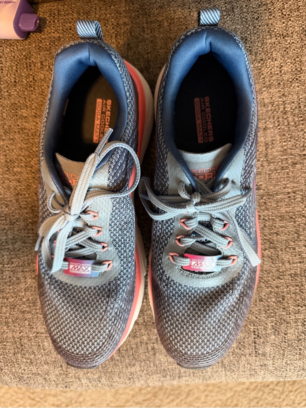 Skechers Women’s Gray and Pink Athletic Lace-Up Sneakers